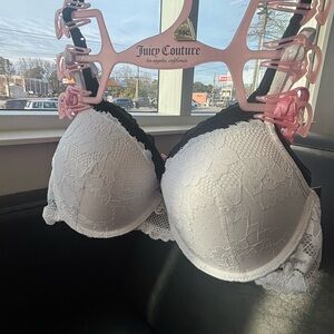 Juicy Couture Lace Bra - Elegant Black and White